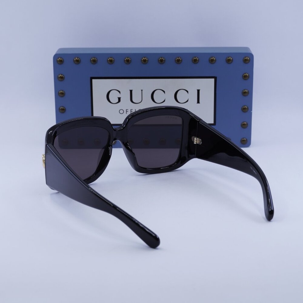 Gucci GG1402SA 001 Square Sunglasses - Black/Grey - Picture 9 of 10